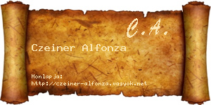 Czeiner Alfonza névjegykártya