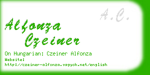 alfonza czeiner business card